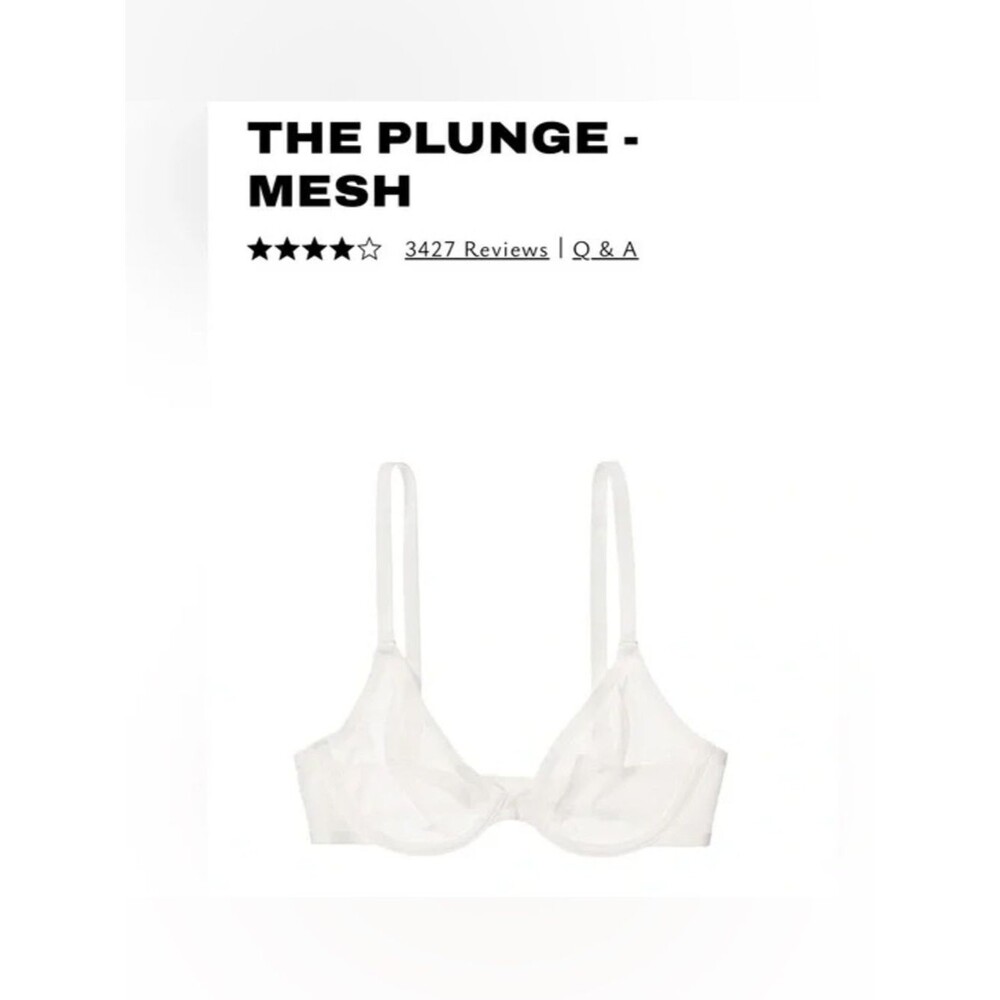 CUUP Ivory Plunge Mesh Bra size 36A